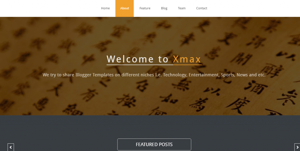 Xmax : landing page blogger template