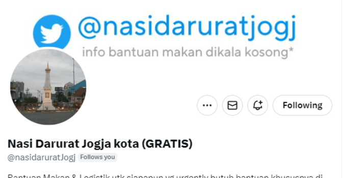 Makanan Gratis Bagi Yang Kesusahan di Sekitar Yogya