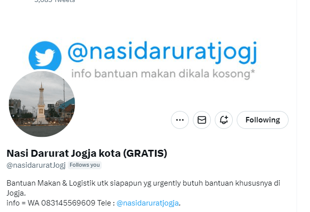 Bantuan Makanan Gratis Bagi Yang Kesusahan di Sekitar Yogya