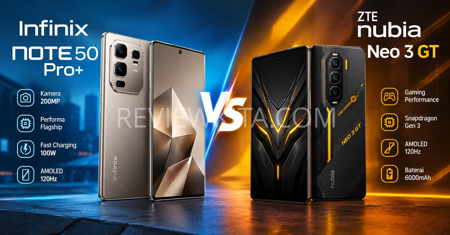 Infinix Note 50 Pro+ vs ZTE nubia Neo 3 GT (2026)